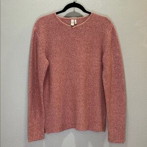SahalieTextured Knit Sweater Womens Size M Pink Crewneck Pullover